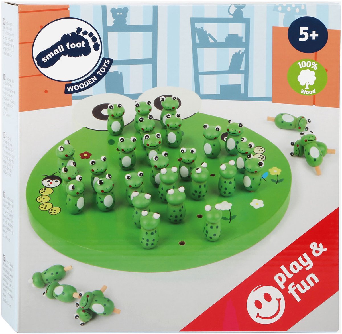 Kleiner Fuß Holz Solitaire Frosch