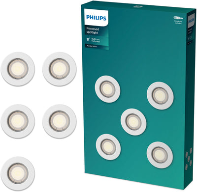 Philips LED Philips Peridot Einbaustrahler – GU10-Fassung – weiß – rund – fester Kopf – 5er-Pack