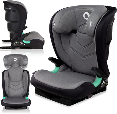 Lionelo Neal Premium-Autositz 100–150 cm – ISOFIX – verstellbare Kopfstütze (14 Positionen) – Belüftungssystem – Seitenschutz – i-Size-zugelassen – waschbarer Bezug – wächst bis zu 12 Jahren – inklusive Kinderkarte