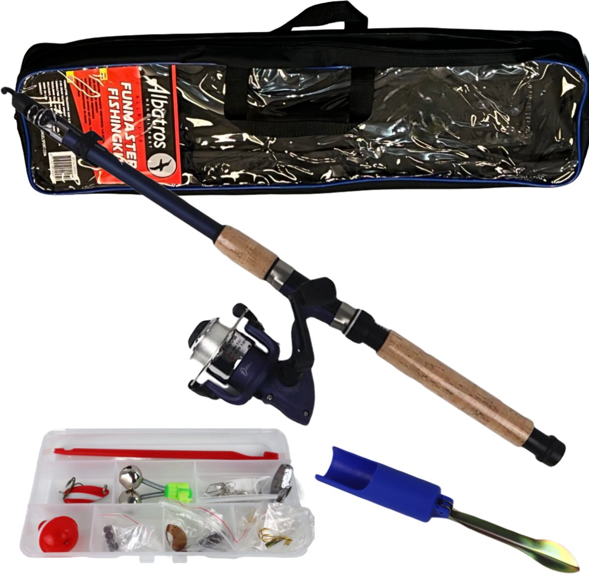 Albatros Funmaster Angelset – Teleskop-Angelruten-Set – 210 cm – 10–30 g – inklusive Koffer und kompletter Angelbox