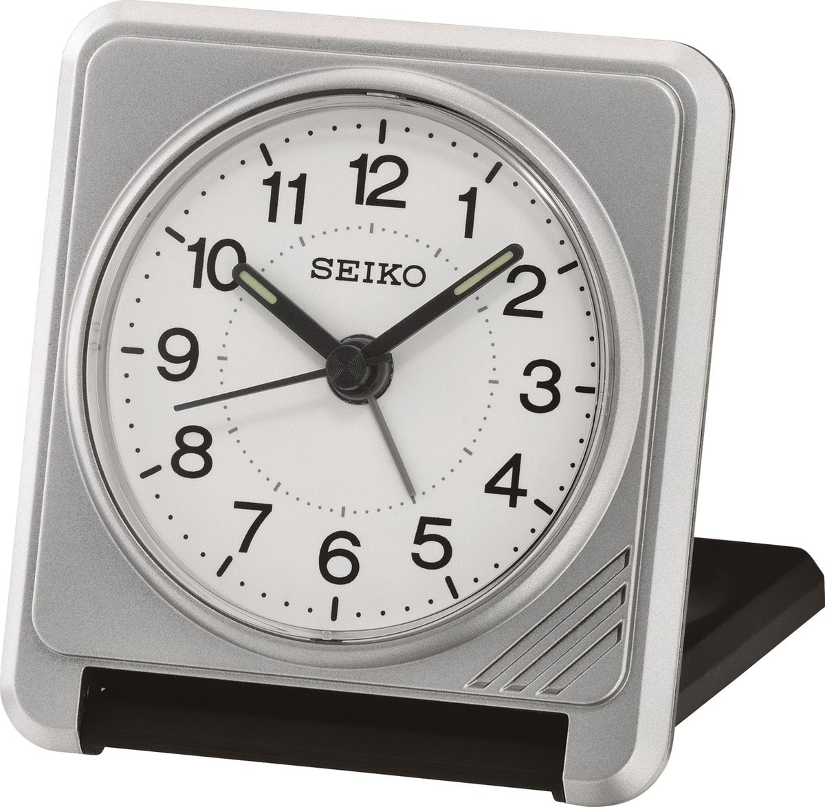 Seiko – silberfarbener Reisewecker qht015s