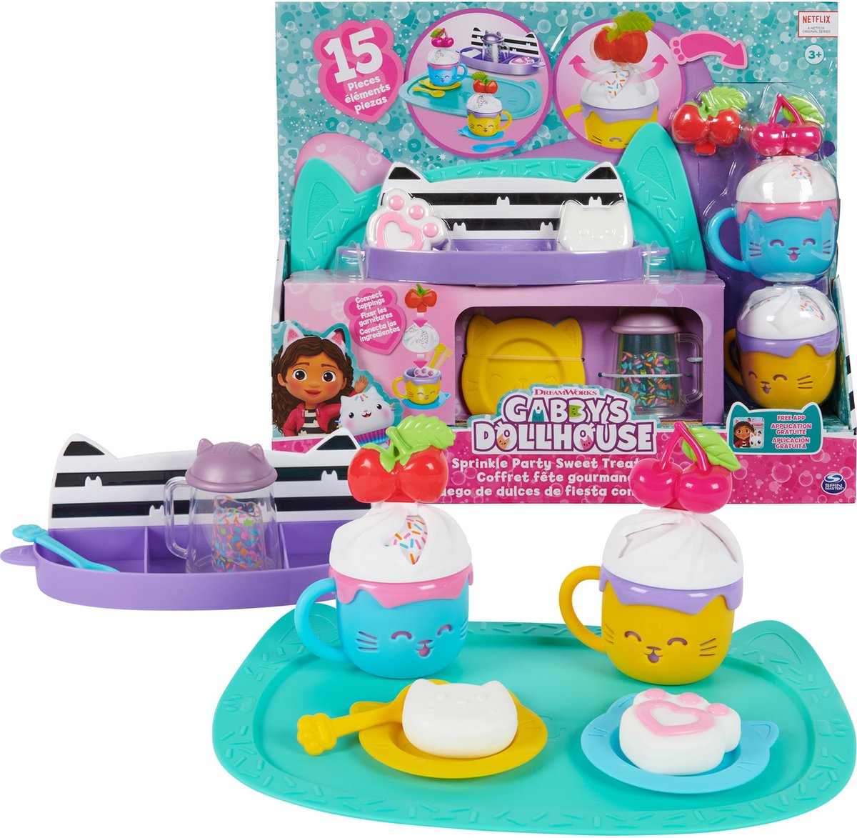 Gabby's Dollhouse Gabby's Dollhouse – Speckle-Partyservice-Set mit Zubehör