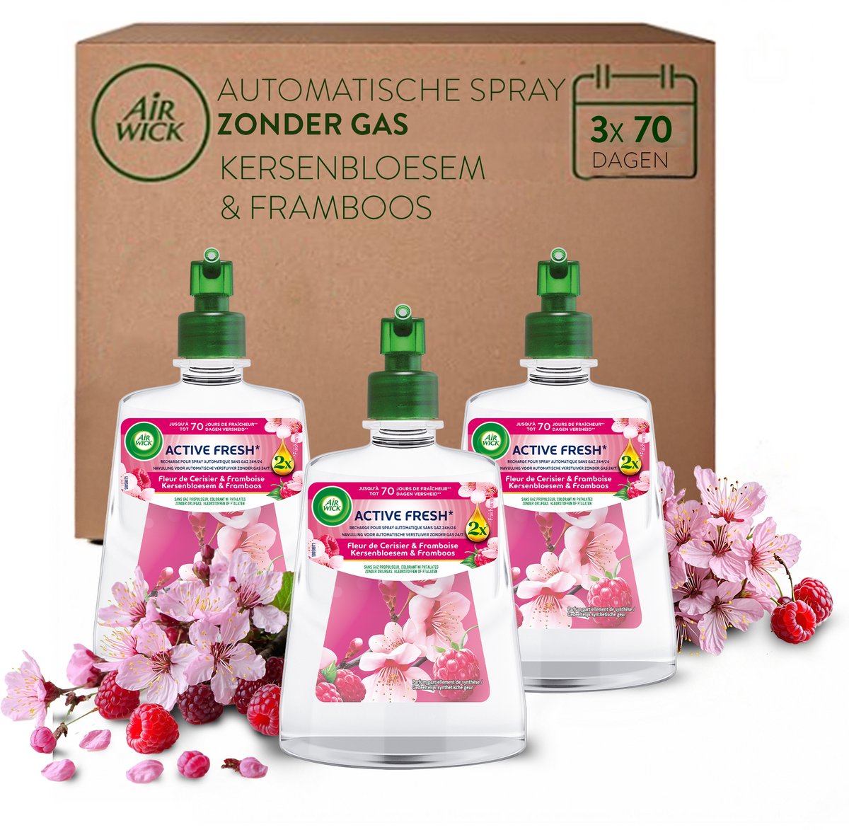 Air Wick – aktiver Frischlufterfrischer Kirschblüte – 3 Nachfüllungen