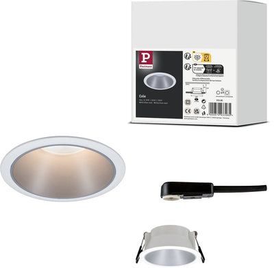 Paulmann Einbauleuchte Cole rund 88 mm GU10 max. 10 W, 230 V, dimmbar, Weiß, Silber