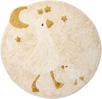 Little Dutch Teppich rund – Weiß – Newborn Naturals – Kleine Gans