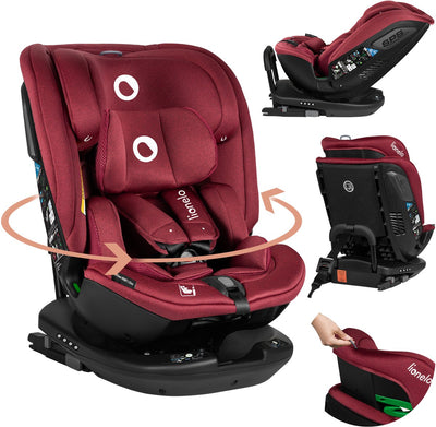 Lionelo Bastiaan RWF i-Size Autositz 0-36 kg – Isofix – 360° drehbar – i-Size R129 – rückwärts vorwärts – Seitenschutz – Tri-Guard-Kopfstütze – von der Geburt bis 12 Jahre