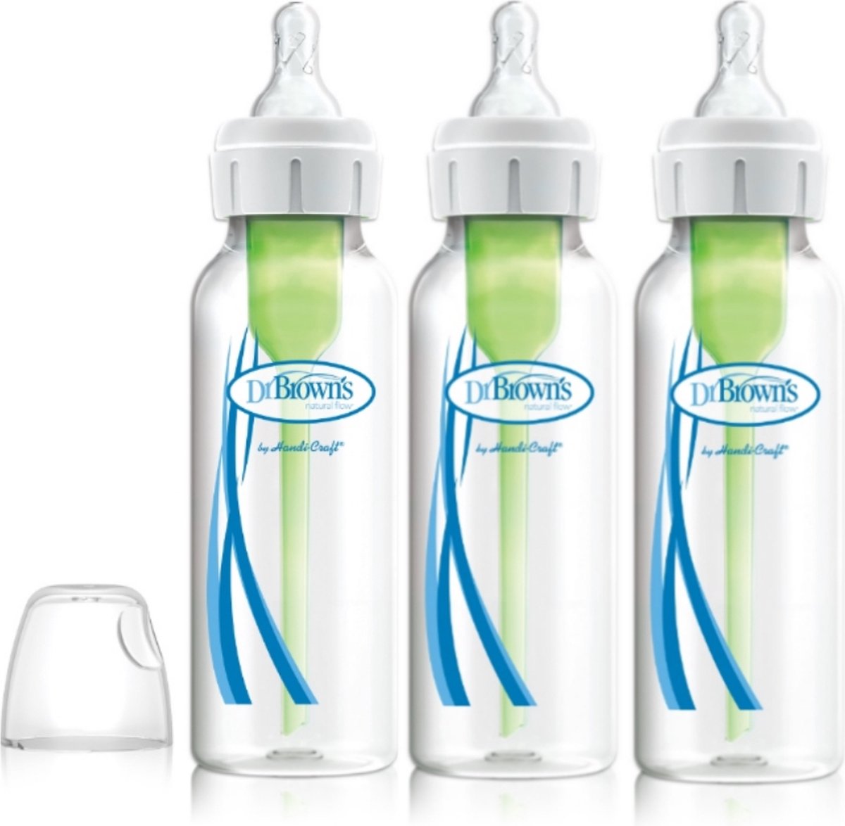 Dr. Brown's Options+ Anti-Kolik-Babyflasche – Enghalsflasche – 250 ml – 3 Stück