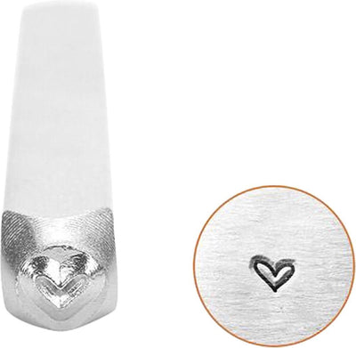 Impressart -Präge -Stempel, Herz, L: 65 mm, dumm 3 mm, 1 Stück