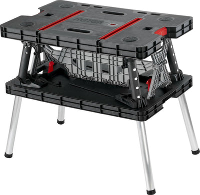 Keter klappbarer Arbeitstisch – mit 2 Klebeklemmen – 85 x 55 x 75,5 cm – schwarz