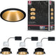 Paulmann LED Einbauleuchte 3-Stufen-Dim Cole Coin 3er Set IP44 rund 88mm Coin 3x6W 3x470lm 230V dimmbar 2700k Schwarz, Gold matt