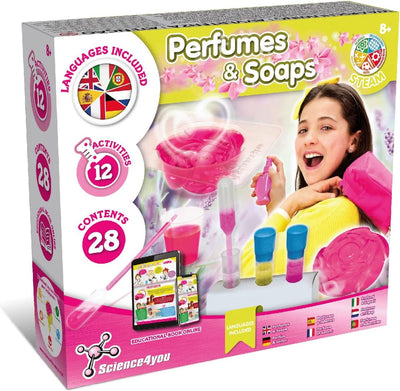 Science 4 you Science4you Parfümseifen – pädagogisches DIY-Set – 12 kosmetische Experimente mit Seifen und Parfüms – für Kinder ab 8 Jahren