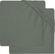 Jollein – Baby-Spannbettlaken-Matratzen-Jersey (Aschgrün) – Baumwolle – Spannbettlaken-Box – 2 Stück – 75 x 95 cm