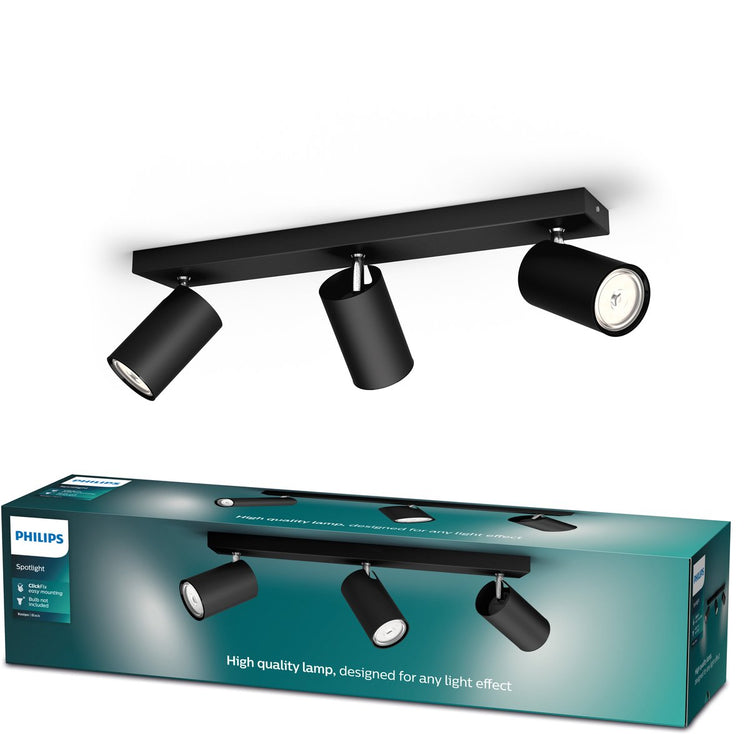 Philips LED Philips Kosipo Aufbaustrahler – 3-flammig – Schwarz