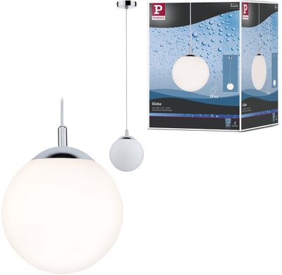 Paulmann Hängelampe Globus IP44 E27 max. 20 W satiniert, Chrom dimmbar
