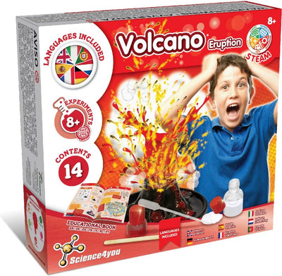 Science 4 you science4you Vulkanausbruch – Experimentierset – 14-teiliges Experimentierset – 8 Experimente – für Kinder ab 8 Jahren