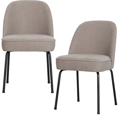 Woood Vogue Esszimmerstühle – gewebter Stoff – Sand – 2er-Set