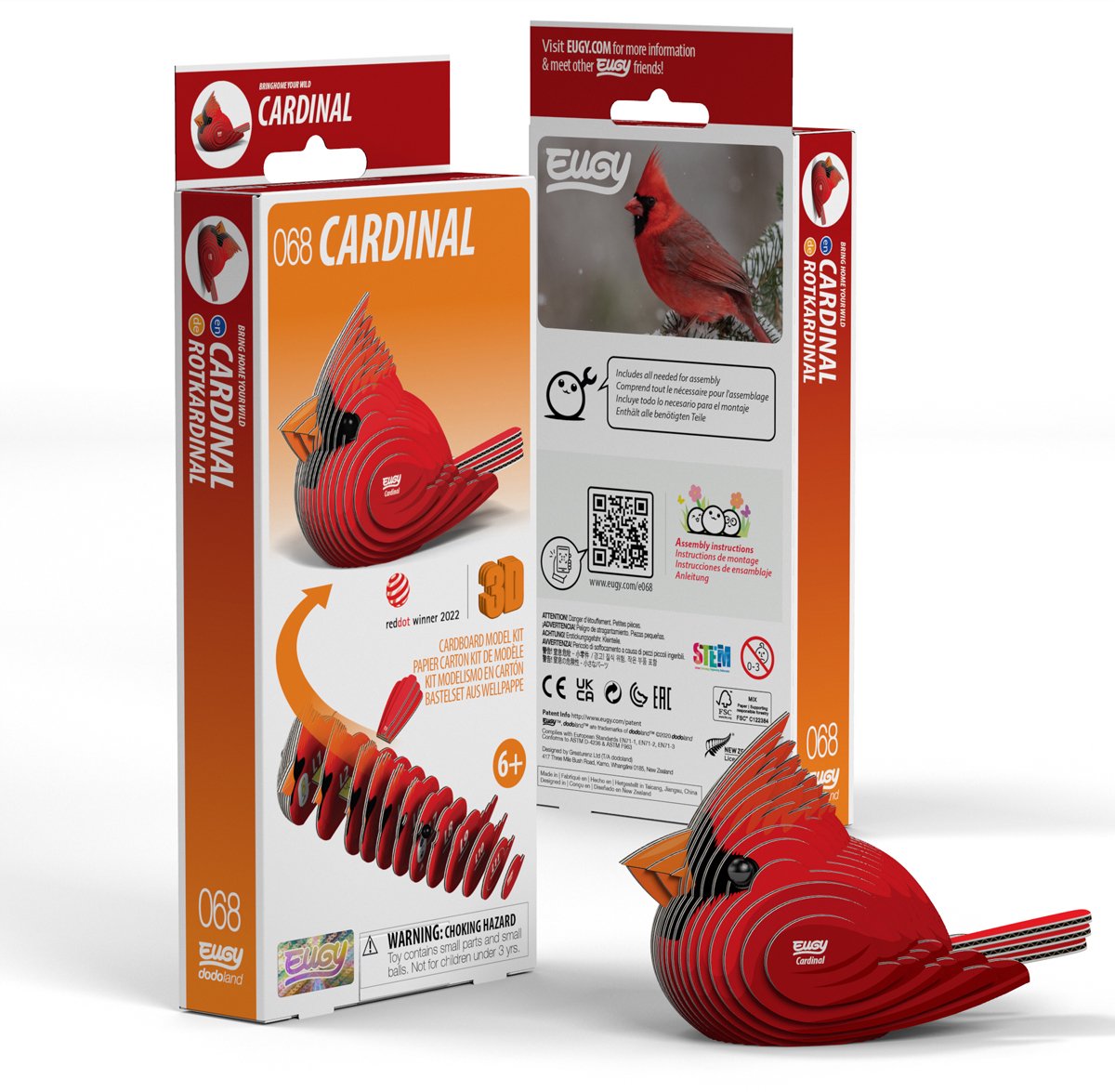 Eugy 3D-Puzzle – Kardinal – Vögel – nachhaltig – alle sammeln – 6 Jahre