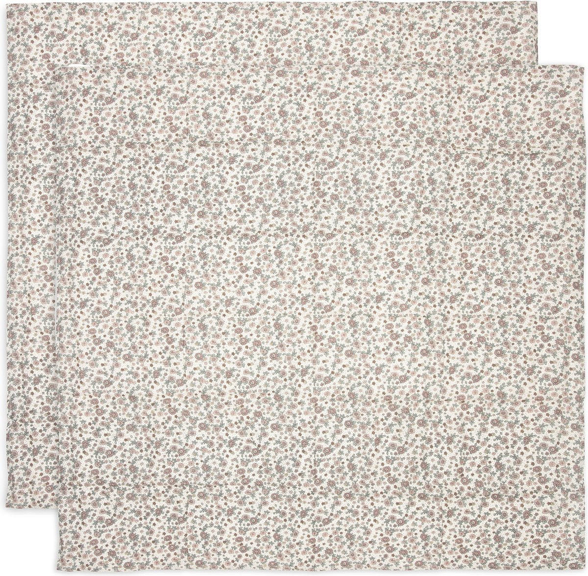 Jollein – hydrophiles Tuch groß 115 x 115 cm – Wickeltuch, Spucktücher, Babytücher – weiche Baumwolle – Retro-Blumen – 2 Stück
