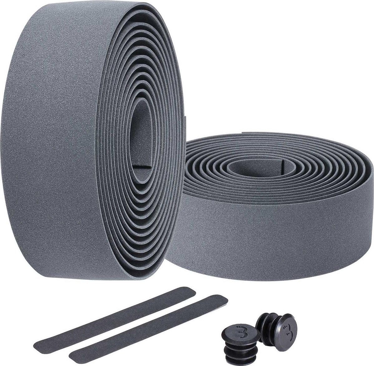 Bbb Cycling Lenkerband Rennrad – selbstklebendes Lenkerband mit Stretchmaterial – rutschfest – Länge: 200 cm – Dicke: 2 mm – inklusive Lenkerkappen – grau – Rennband BHT-01