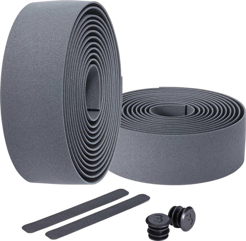 Bbb Cycling Lenkerband Rennrad – selbstklebendes Lenkerband mit Stretchmaterial – rutschfest – Länge: 200 cm – Dicke: 2 mm – inklusive Lenkerkappen – grau – Rennband BHT-01