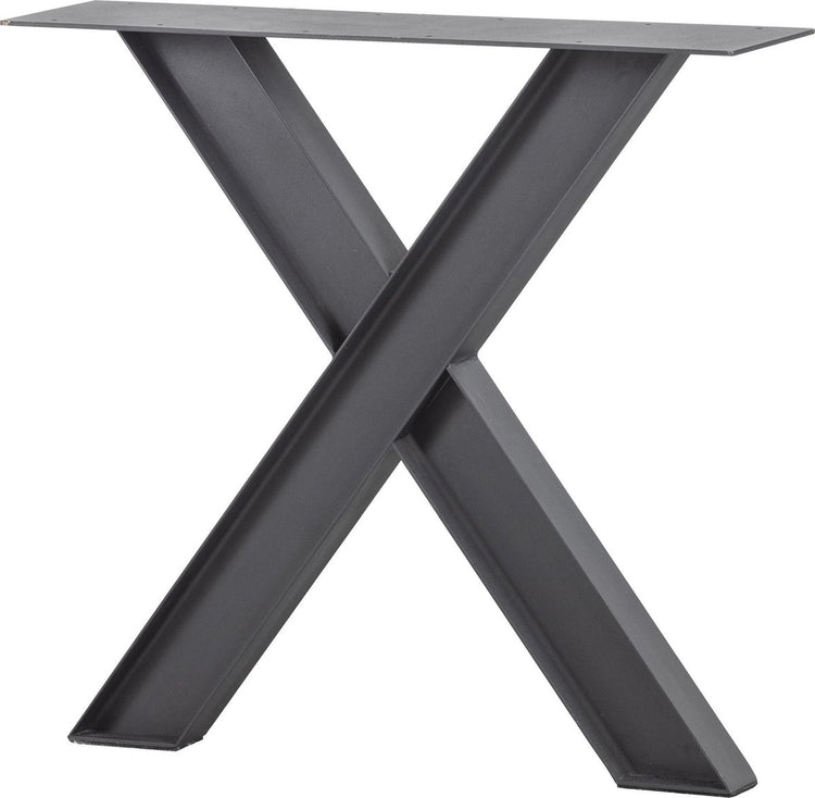 Woood Tablo Industrial X-Bein 1 Stück - Metall - Schwarz - 72x79x10