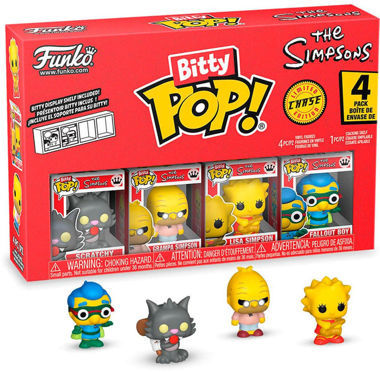 Funko Bitty Pop! - Die Simpsons - kratziger Opa Simpson, Lisa Simpson, zufällige Verfolgungsjagd