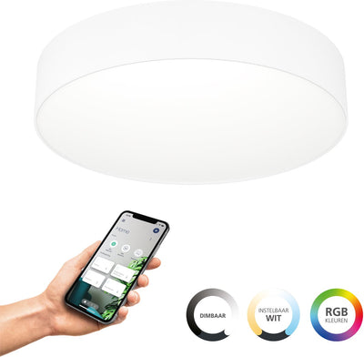 Eglo connect.z gallizzi-z smarte Deckenleuchte - LED - ø 39 cm - weiß - einstellbares RGB-Weißlicht - dimmbar - ZigBee