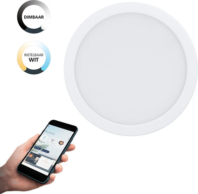Eglo connect.z fueva-z smarte Einbauleuchte – ø 21,6 cm – weiß – einstellbares weißes Licht – dimmbar – ZigBee