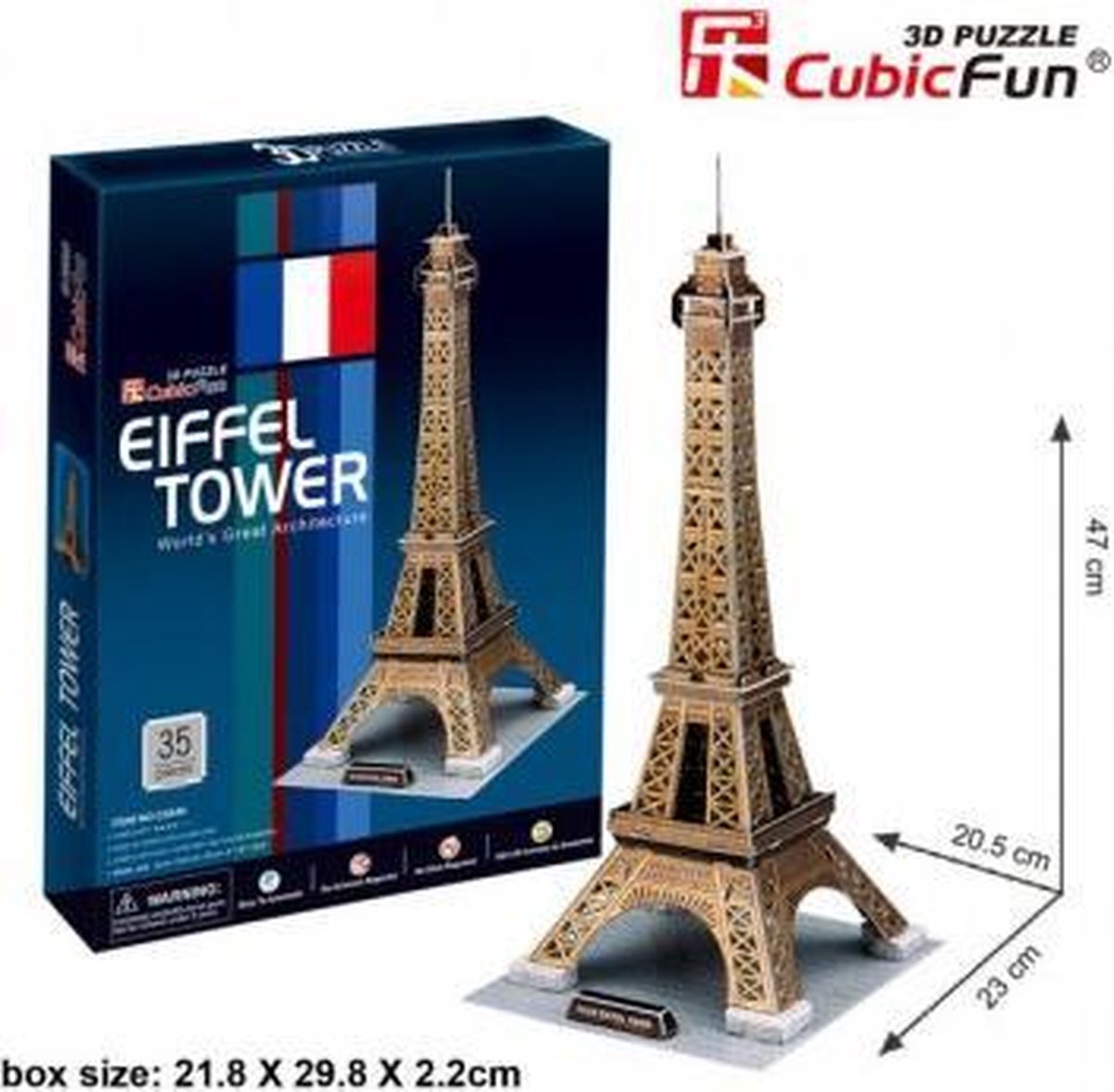 Cubicfun 3D-Puzzle Eiffelturm 35 Teile.