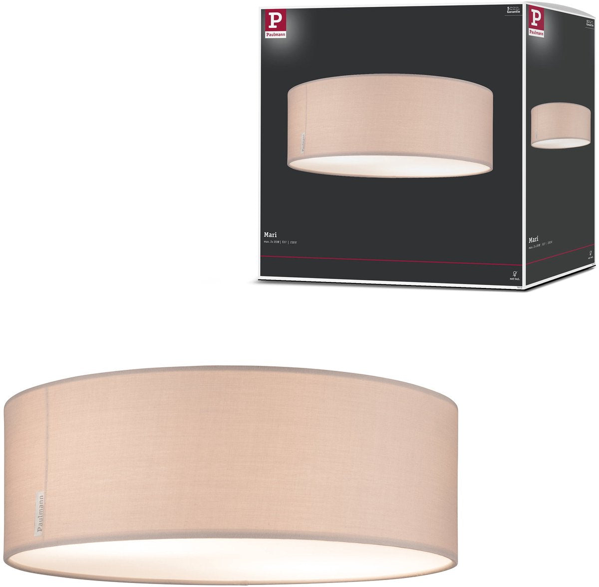 Paulmann Deckenleuchten Mari E27 230V max. 2x20w dimmbar beige