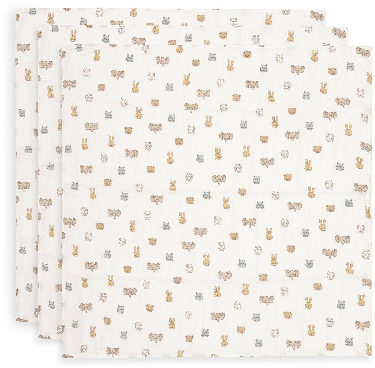Jollein hydrophiles Tuch klein 70x70cm Jollies (3er Pack)