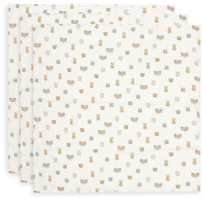 Jollein hydrophiles Tuch klein 70x70cm Jollies (3er Pack)