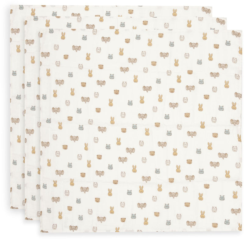 Jollein hydrophiles Tuch klein 70x70cm Jollies (3er Pack)