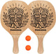 Waimea Strandpaddelball-Set mit Holzgriff – blanko, schwarz, fluoreszierend, orange