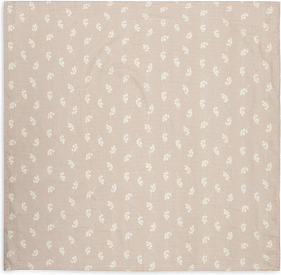 Jollein – hydrophiles Tuch groß 115 x 115 cm – Wickeltuch, Spucktücher, Babytücher – weiche Baumwolle – Zweig – Wildrose – 2 Stück