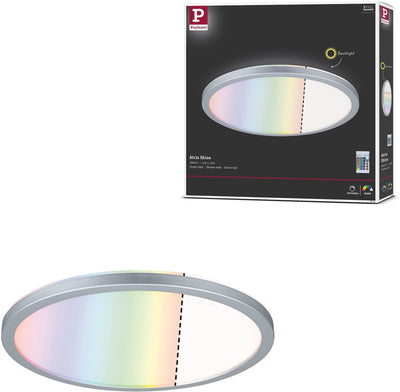 Paulmann LED Panel Atria Shine Hintergrundbeleuchtung rund 293 mm 12W 1400lm RGBW Chrom matt dimmbar