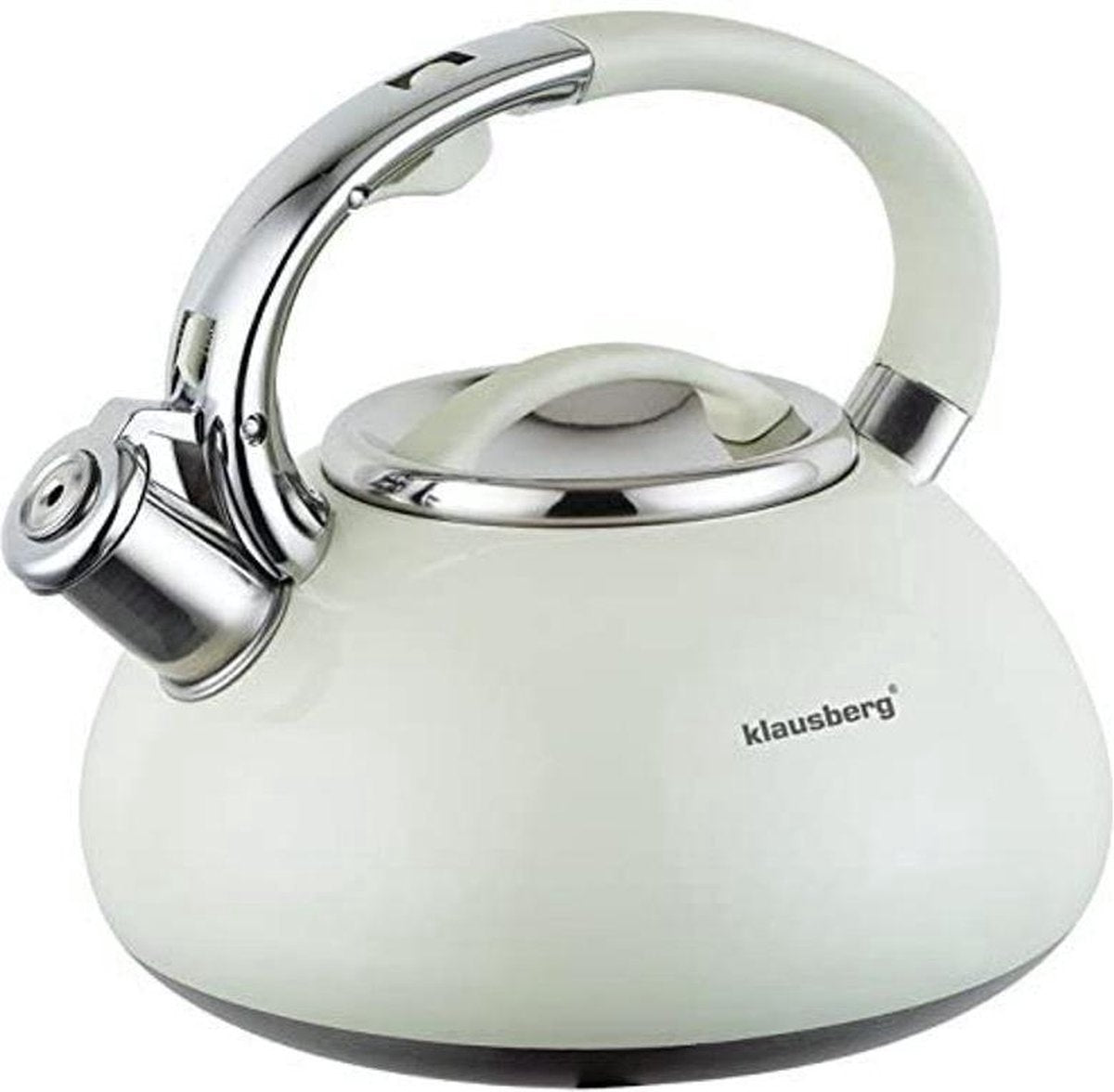Klausberg kb-7076 Pfeifkessel – 3 l – Edelstahl – alle Wärmequellen – beige