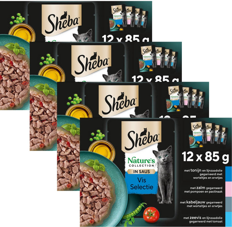 Sheba Katzenfutter – Sammlung der Natur – Fischauswahl in Soße – 48 x 85 g