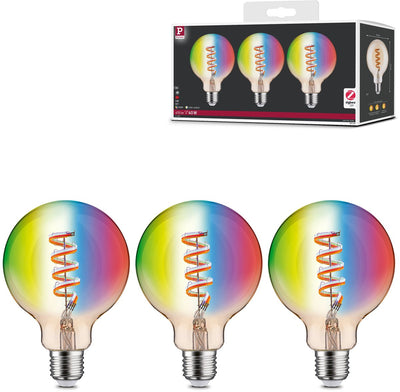 Paulmann Filament 230V Smart Home Zigbee 3.0 LED Globe G95 E27 3x470LM 3x6,3W RGBW+ Dimmbar Gold