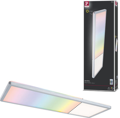Paulmann LED Panel Atria Shine Hintergrundbeleuchtung eckig 580x200 mm 20W 2000lm RGBW Chrom matt dimmbar