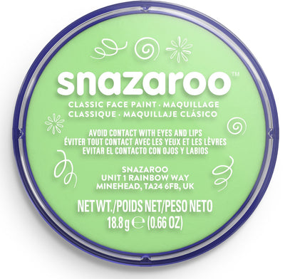 Snazaroo 1118400 – hellgrün – 18 ml Aqua-Gesichtsfarbe, Kinder-Gesichtsfarbe für Kinder und Erwachsene