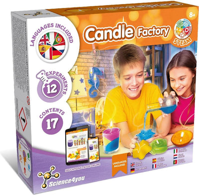 Science 4 you science4you Kerzenfabrik – Experimentierbox – DIY-Kerzenherstellung für Kinder ab 8 Jahren – Set mit 12 Experimenten