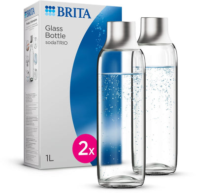 Brita - Soda Trio - Soda - Glasflasche - Zubehör für Wassersprudler 2er-Pack