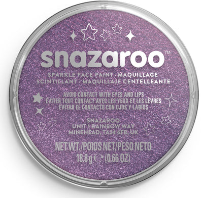 Snazaroo 1118871 – Sparkle Lilac – 18 ml Aqua-Gesichtsfarbe, Kinder-Gesichtsfarbe für Kinder und Erwachsene