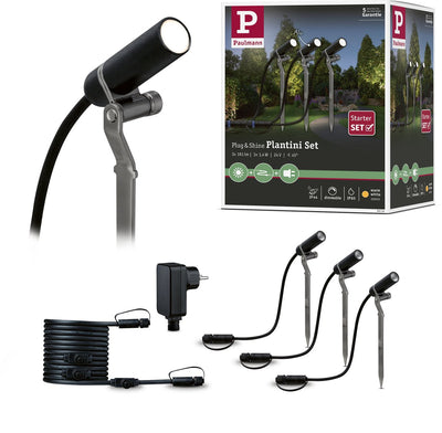 Paulmann Plug Shine LED Gartenstrahler Plantini Basisset Basisset IP65 3000K 3x2W 21VA Anthrazit