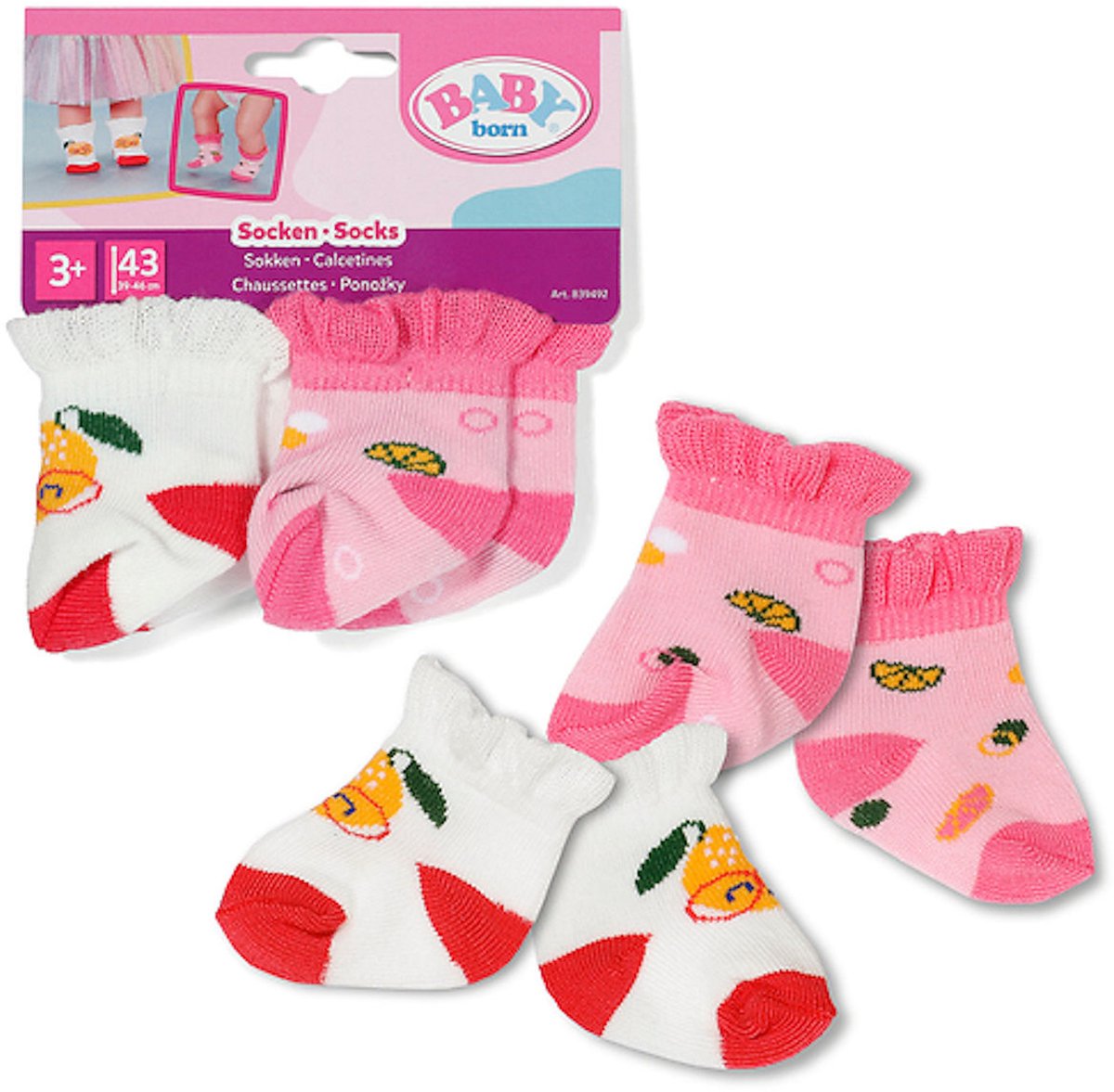 Baby born Sockenset Puppenkleidung 2 Paar 43cm mehrfarbig.