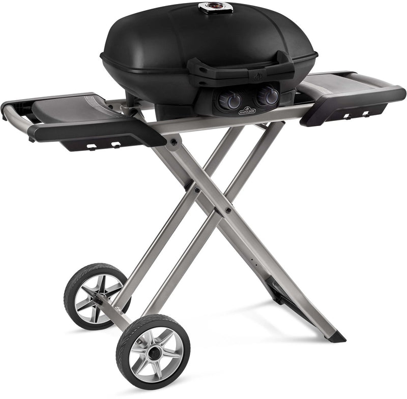 Napoleon Travelq Pro285x Gasgrill mit Sockel – tragbarer Grill mit Beistelltischen und Thermometer