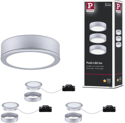 Paulmann LED Unterschrankbeleuchtung pukk 3x3,5w 65 mm 3x210lm 230v rund chrom matt