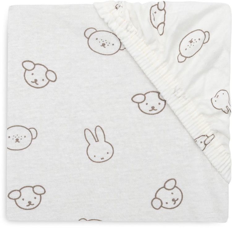 Jollein Spannbettlaken für Bett – 70 75 x 140 150 cm – Jersey – Miffy und Freunde