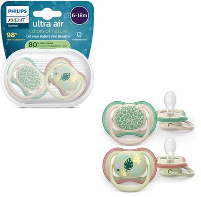 Philips Avent Ultra Air – atmungsaktiver und leichter Schnuller (6–18 Monate) – 2 Stück – scf087 17
